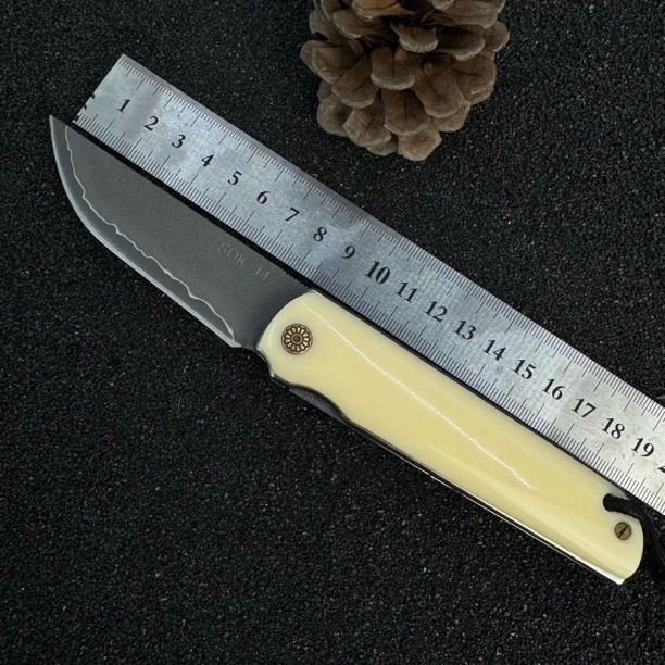 【白泽】骨柄冰皮料SDK-11冷作模具钢打造户外水果刀