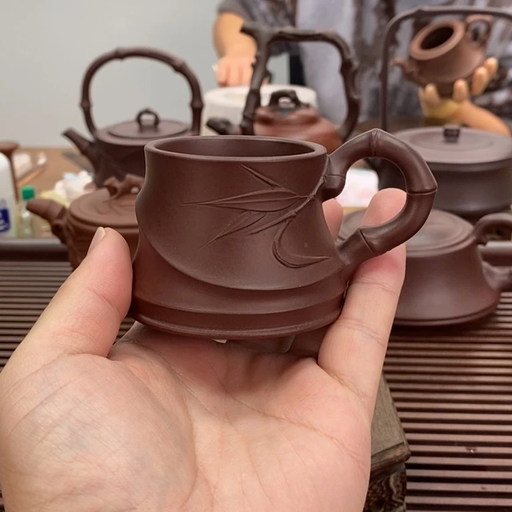 紫砂茶壶佛肚竹杯紫泥微瑕疵不退换