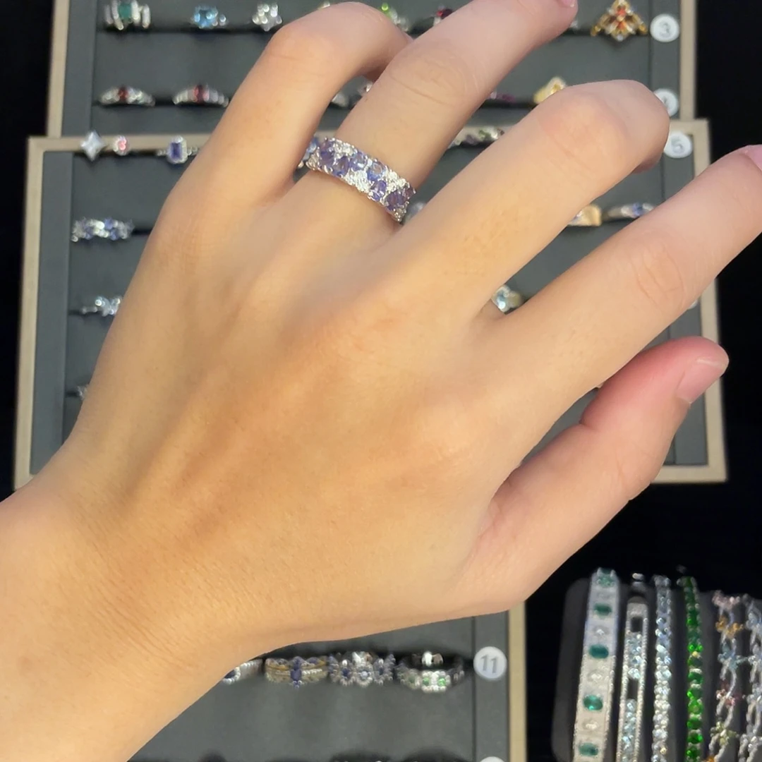 银S925镶嵌戒指坦桑石