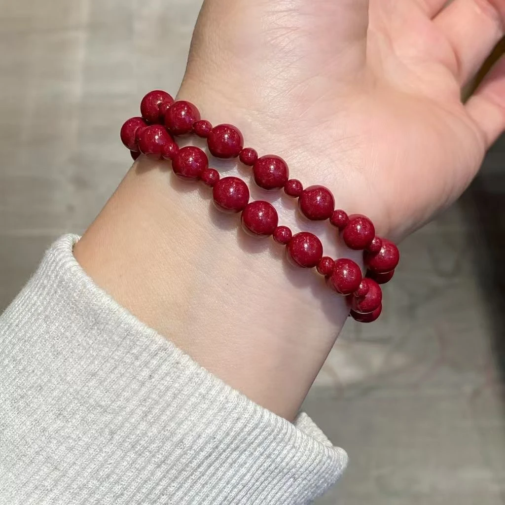 含辰砂工艺品天然朱砂紫金砂设计款手链