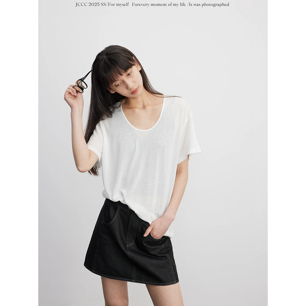 JCCC影子【净版T】多色莱赛尔U领正肩短袖T恤JE4FBT16