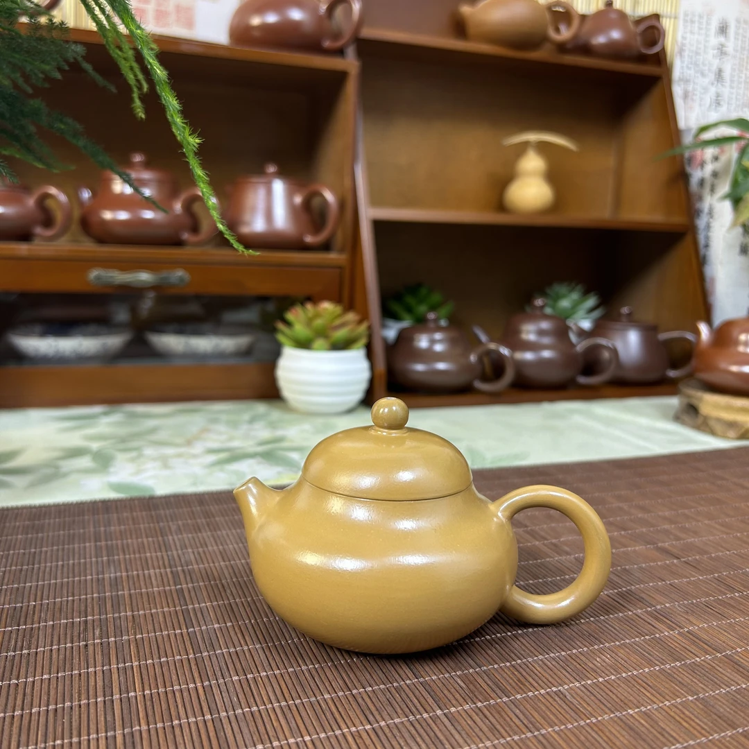 【黄金文旦壶】潮州手拉壶黄金段泥原矿全手工小容量手工茶壶