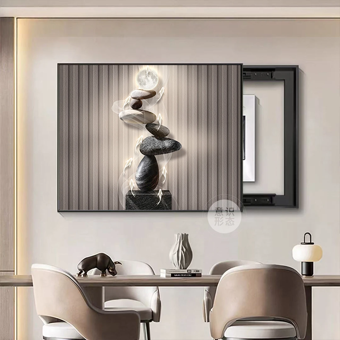 现代简约电表箱装饰画九鱼图轻奢电箱遮挡挂画电源电闸总开关壁画