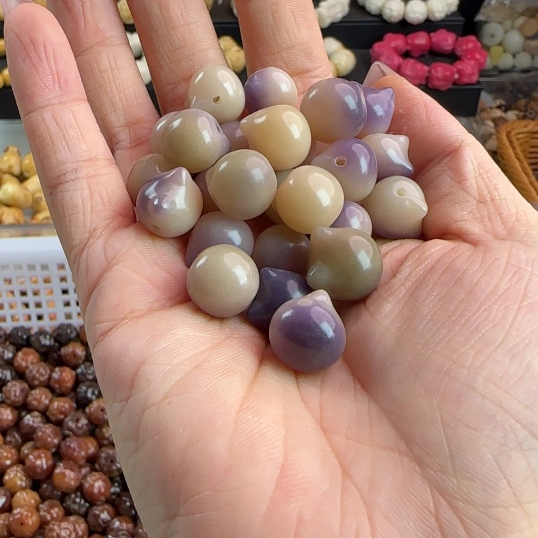 手串菩提根/象牙果卡11-12紫色飘花猫头20卡牌➕20备珠