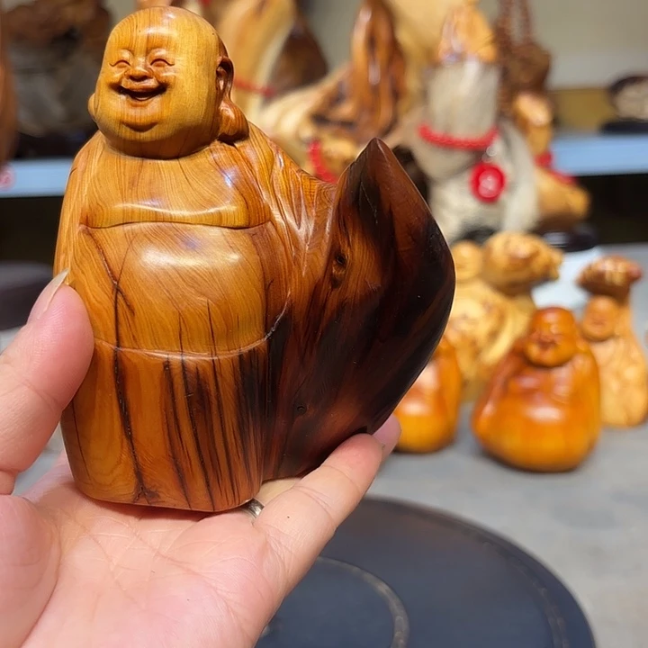 柏木太行崖柏弥勒佛
