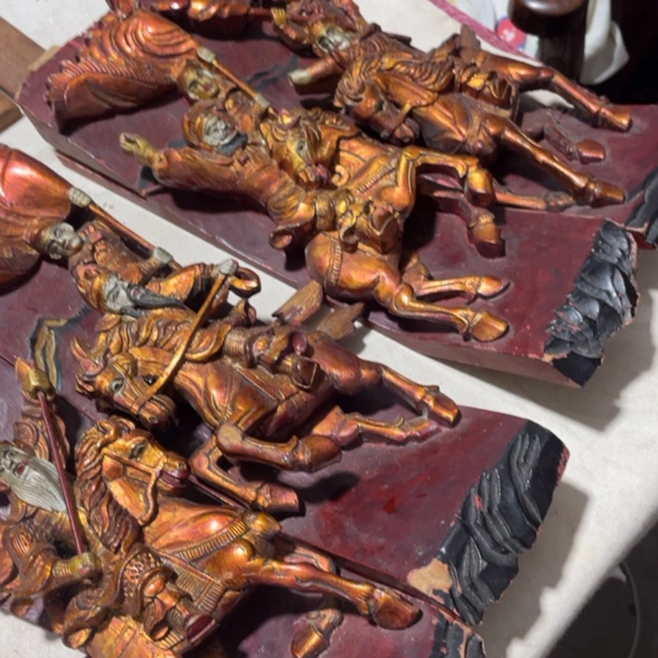 【闪购商品】香榧木自**圆四个人物木雕