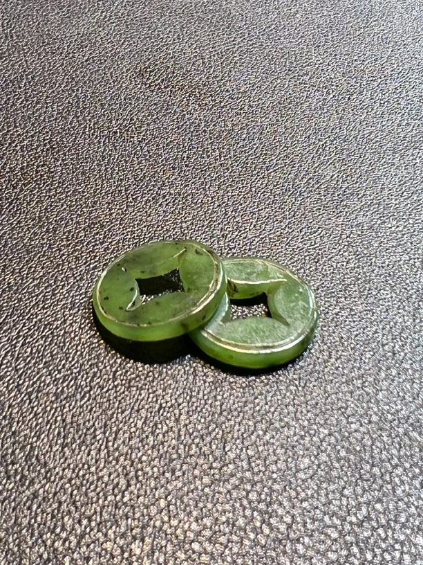 碧玉铜钱 2枚 可做耳饰