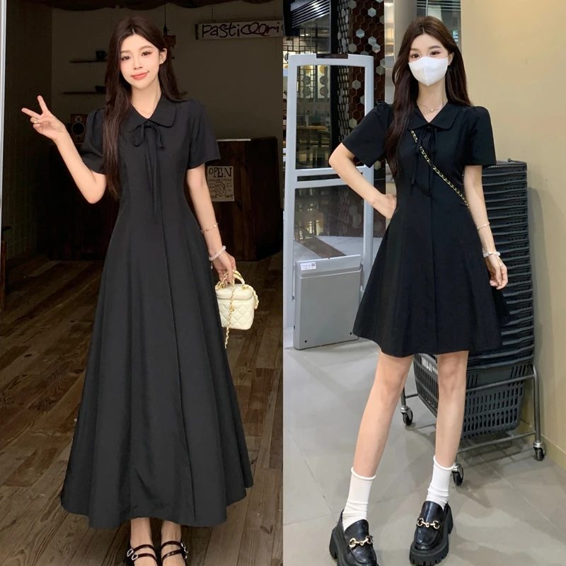 大码桔梗法式气质胖mm短袖修身甜美温柔连衣裙老钱风松弛感女装潮