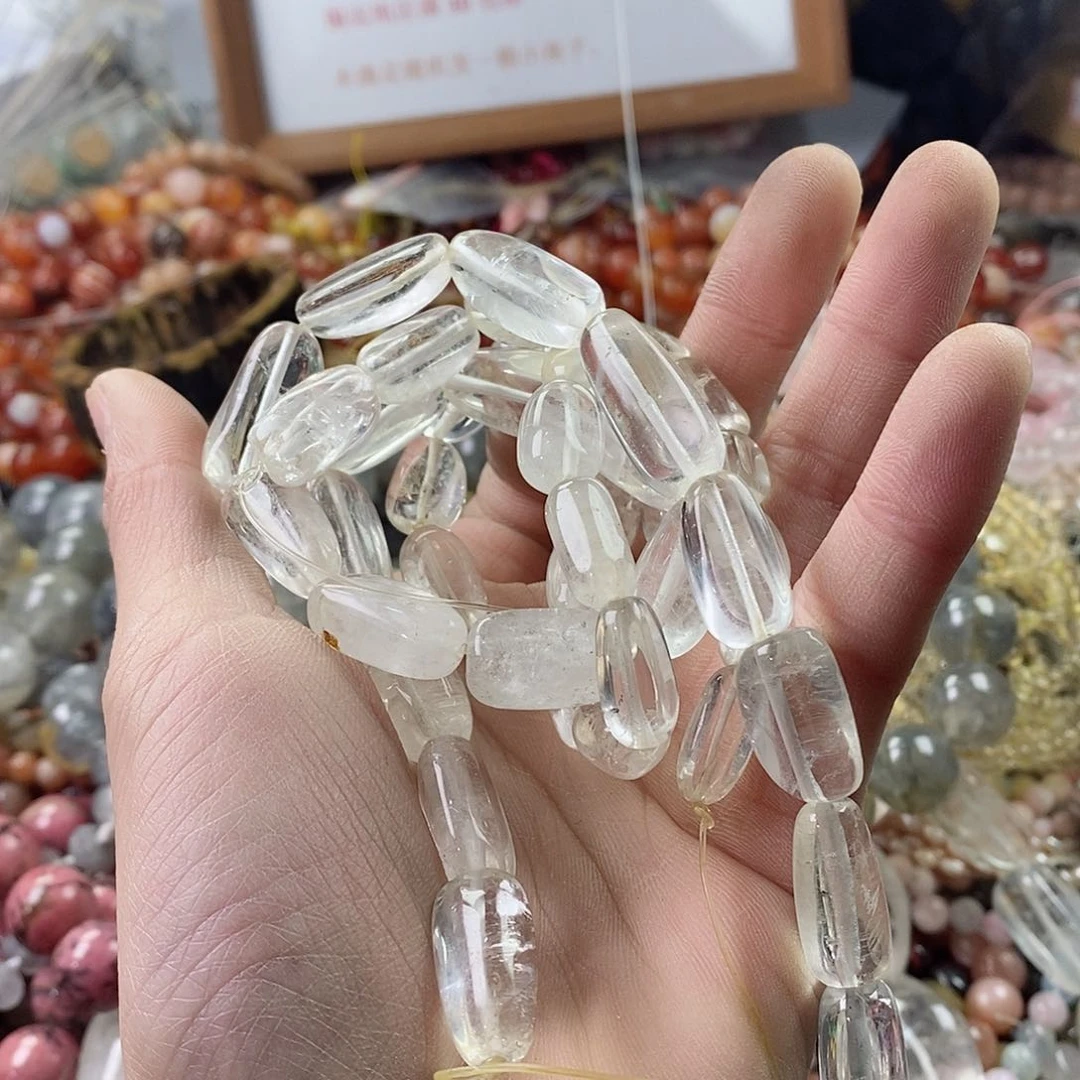 玛瑙/玉髓珠宝半成品未镶嵌P****哒两条天然白水晶B239