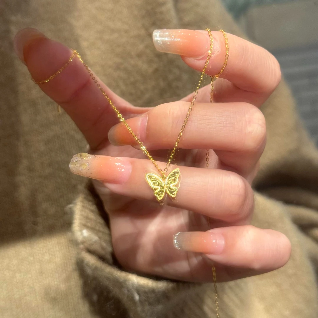 柯柒 钛钢项链 碎冰冰蝴蝶项链轻奢时尚气质小众设计感甜美锁骨链