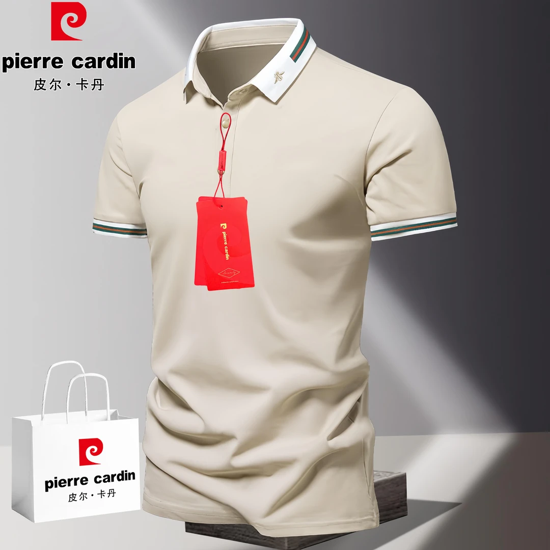 皮尔卡丹轻奢商务休闲短袖POLO衫男士夏季ins潮流薄款休闲百搭T恤