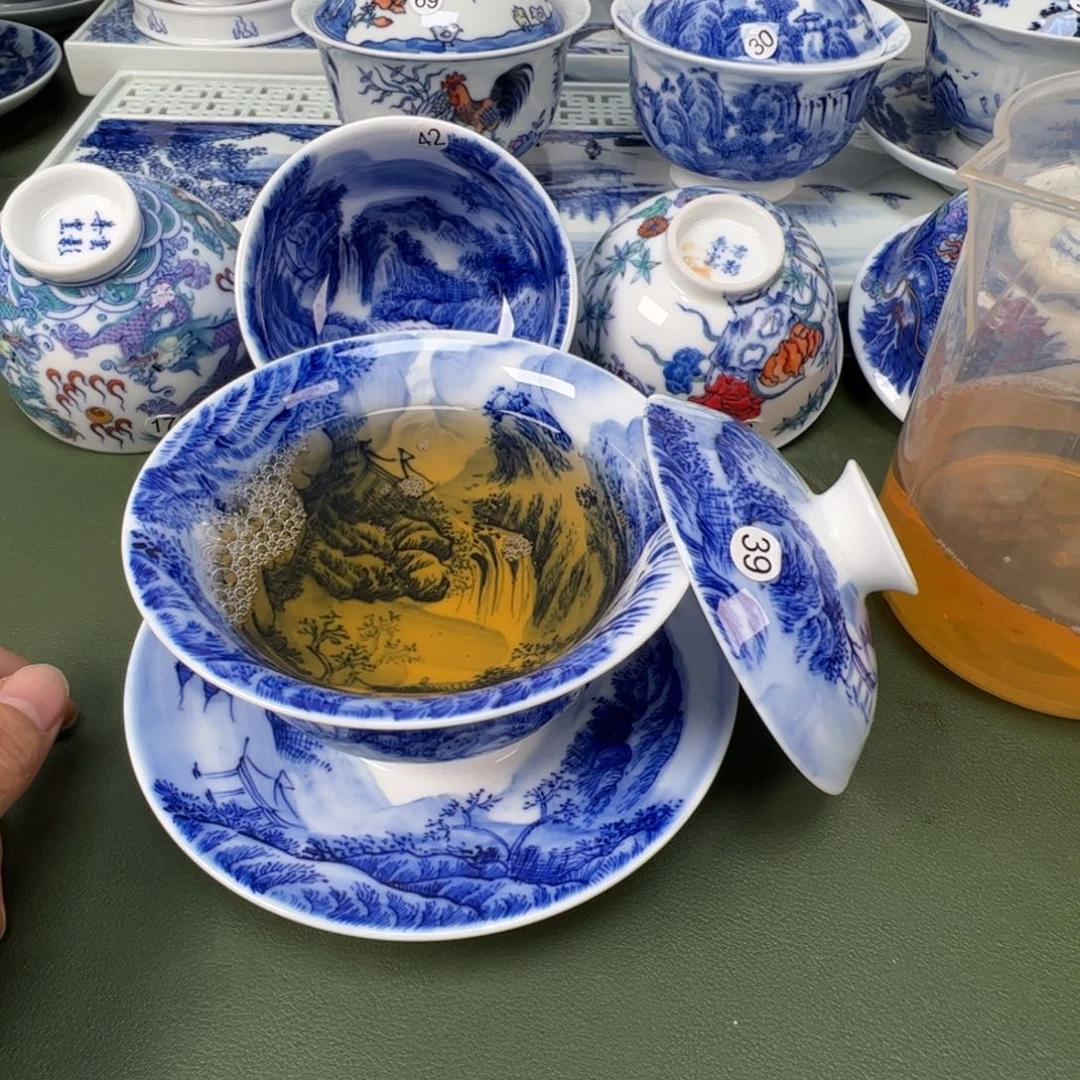 陶瓷景德镇纯手工纯手绘茶具木木39