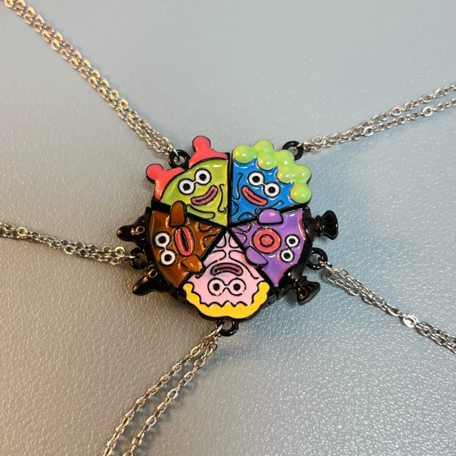 三丽鸥丑萌磁吸多人项链挂件好朋友闺蜜礼物合金吊坠磁铁石项链