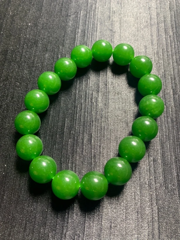 京鸿精选 112卡12mm碧绿色满绿菠菜绿色手工定制 拍一发一