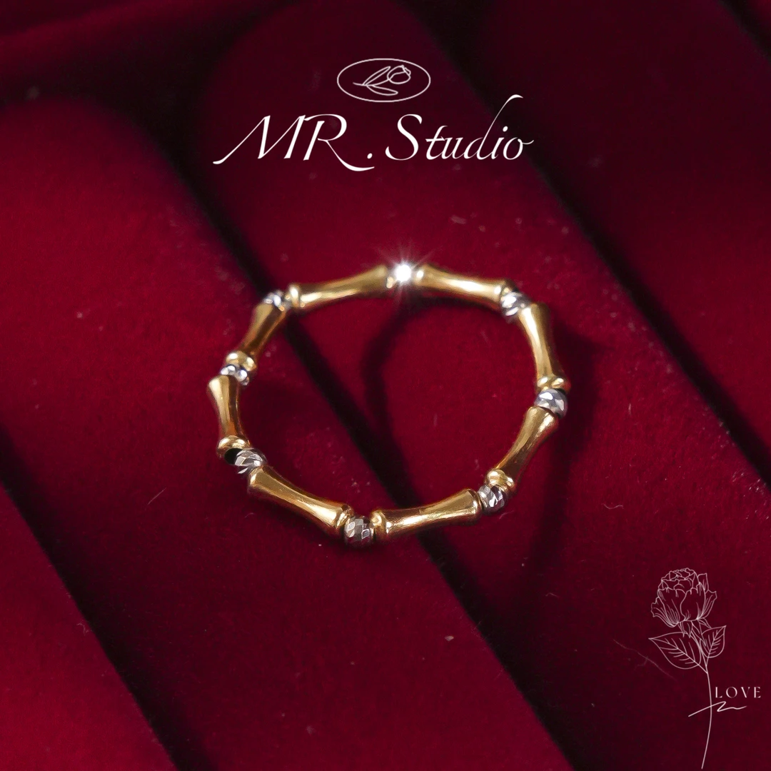 木润【18k竹节戒指】18k金竹节戒指