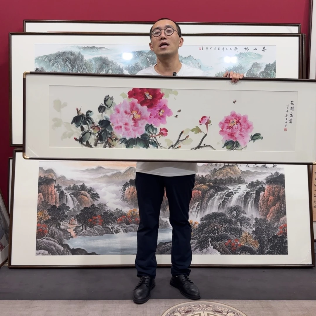 国画带框绘画160/45尺寸