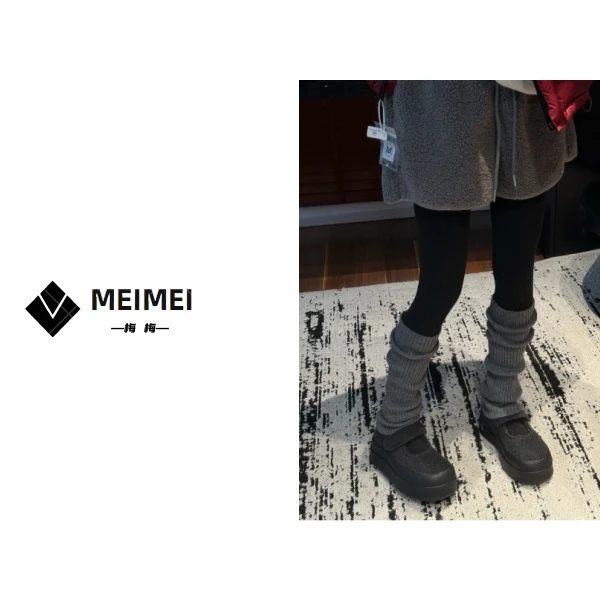 XMM.【玛丽珍厚底毛呢】加绒加厚时尚百搭厚底乐福冬季休闲-9002-10