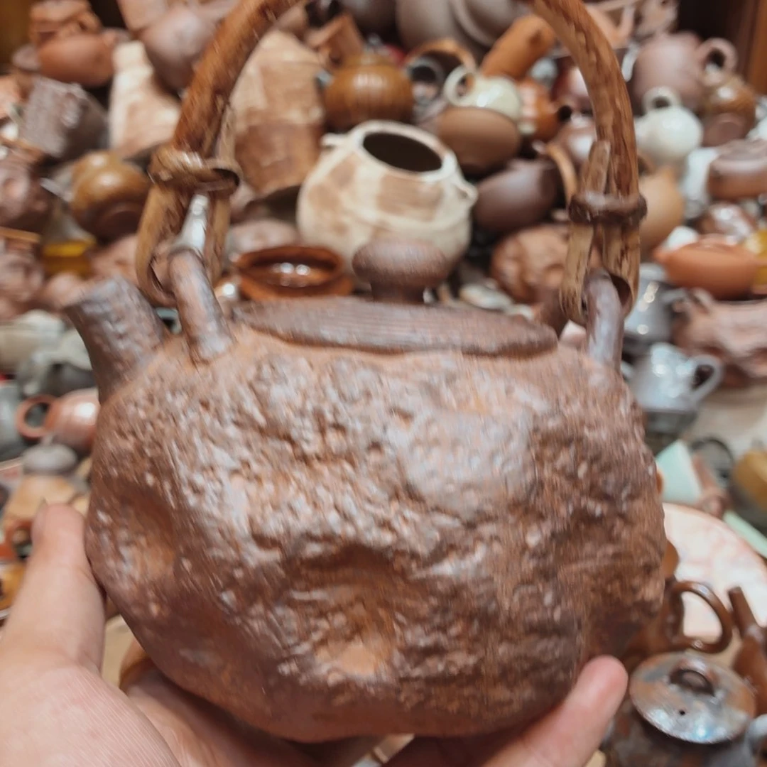 柴烧老岩泥手工茶壶器皿