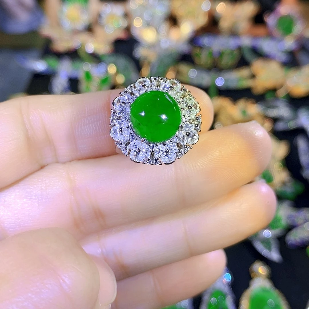 颈饰银S925镶嵌翡翠