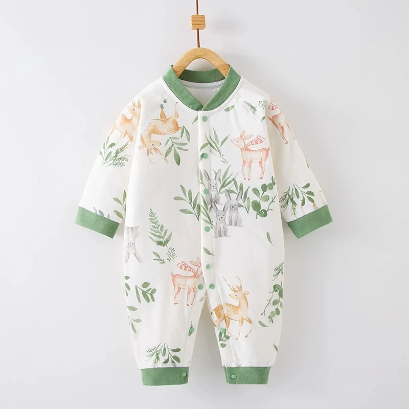 婴儿秋冬季节40克薄棉服保暖抗寒新生儿纯棉连体衣宝宝棉衣