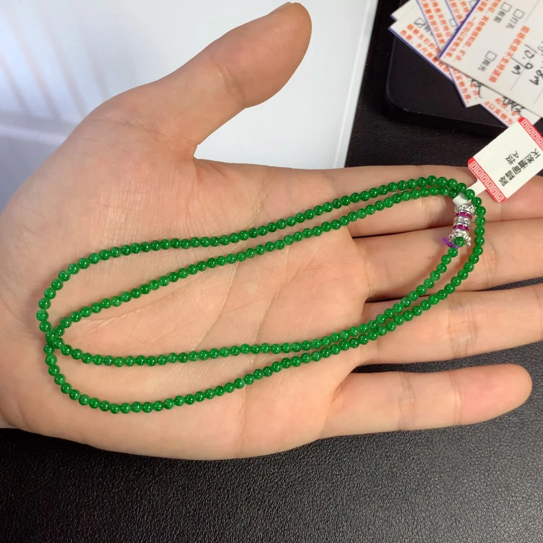 翡翠未镶嵌颈饰项链