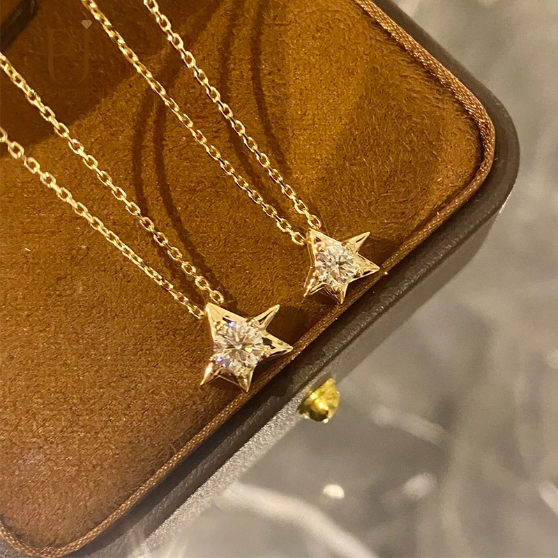 金钻家 18K金天然钻石30分 50分派大星吊坠几何设计小众珠宝