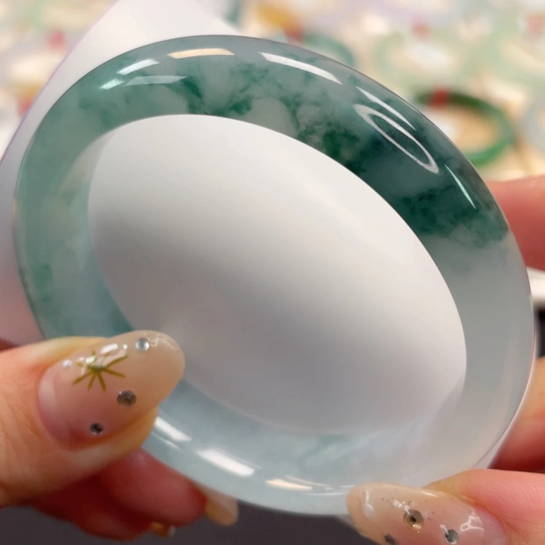 未镶嵌手镯翡翠12号胶底烟雨江南贵妃