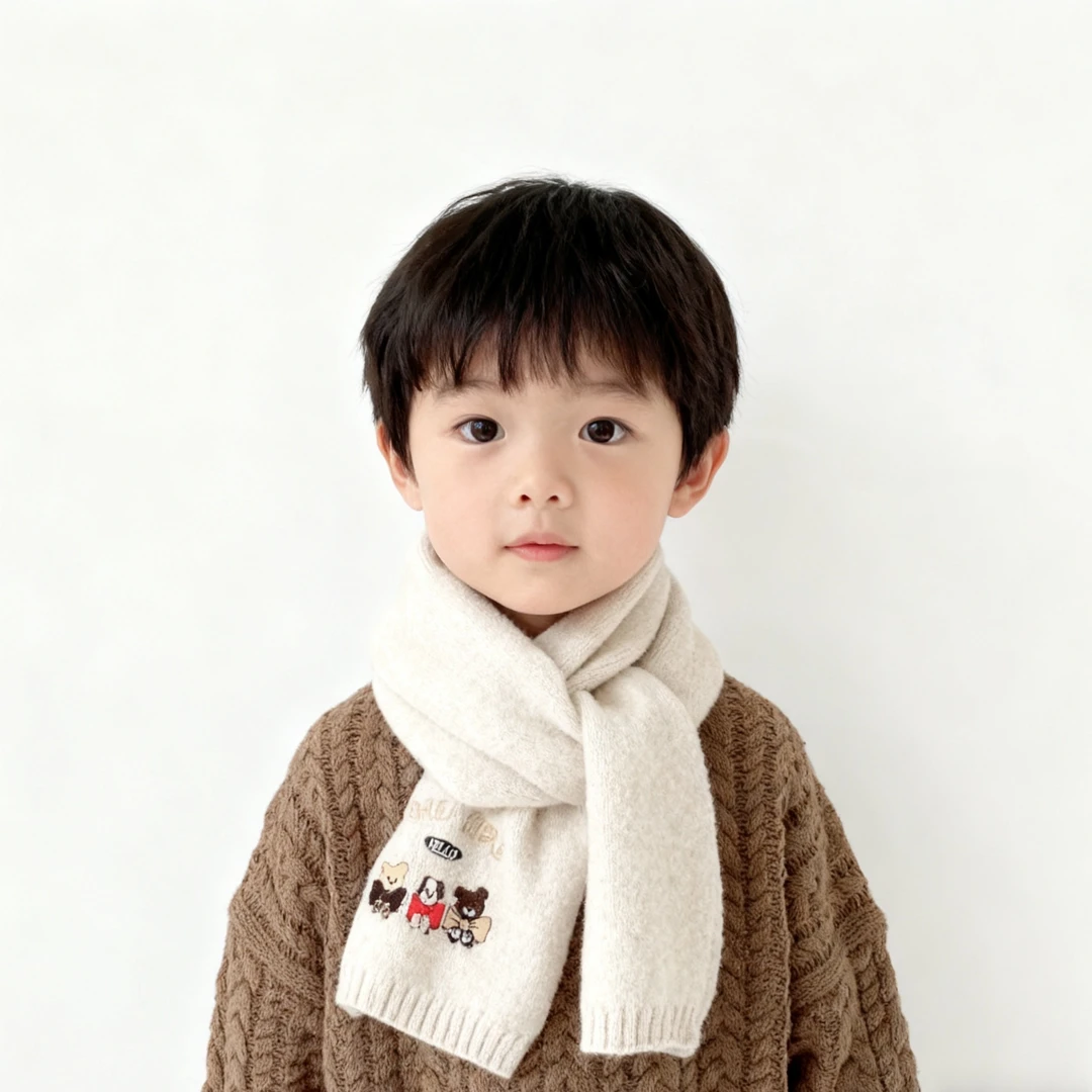 【儿童围巾】百搭围巾针织冬季保暖宝宝均码围脖围巾卡通男女通用