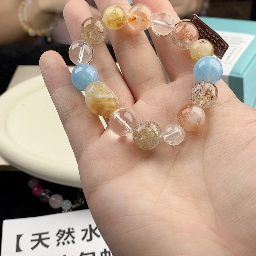 银S925镀金镶嵌手链水晶