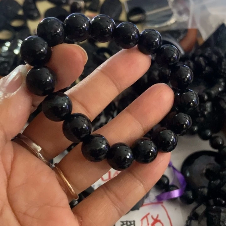 翡翠未镶嵌手链墨翠12水线