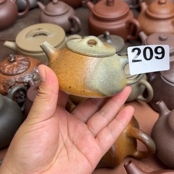 呱***）茶壶紫砂本绿半手工130cc左右瑕疵