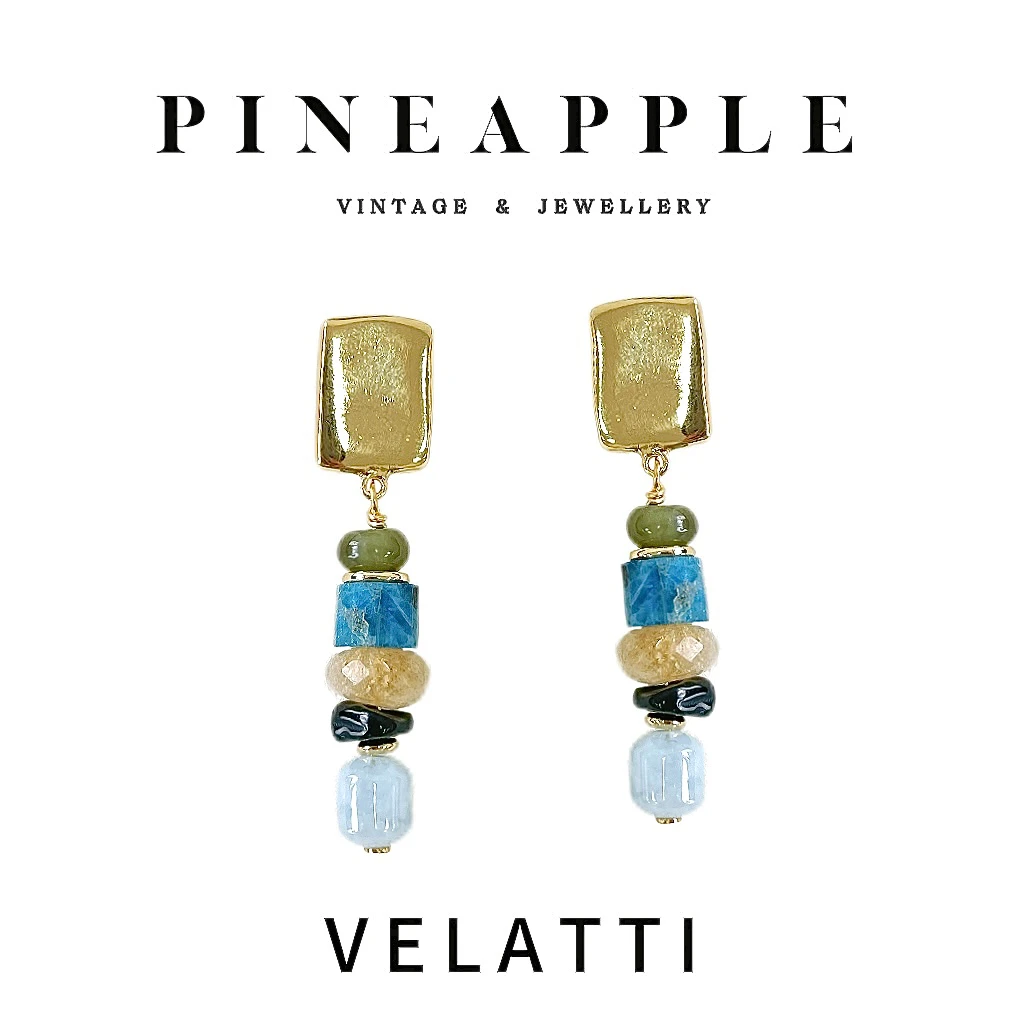 合金耳饰 菠萝中古Velatti耳环LK7790