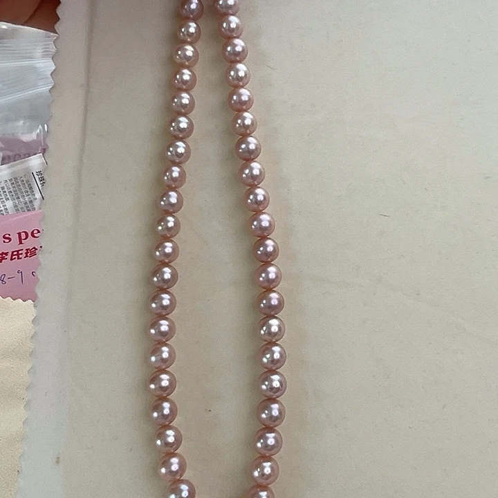 淡水珍珠银S925镶嵌颈饰8-9淡水珍珠