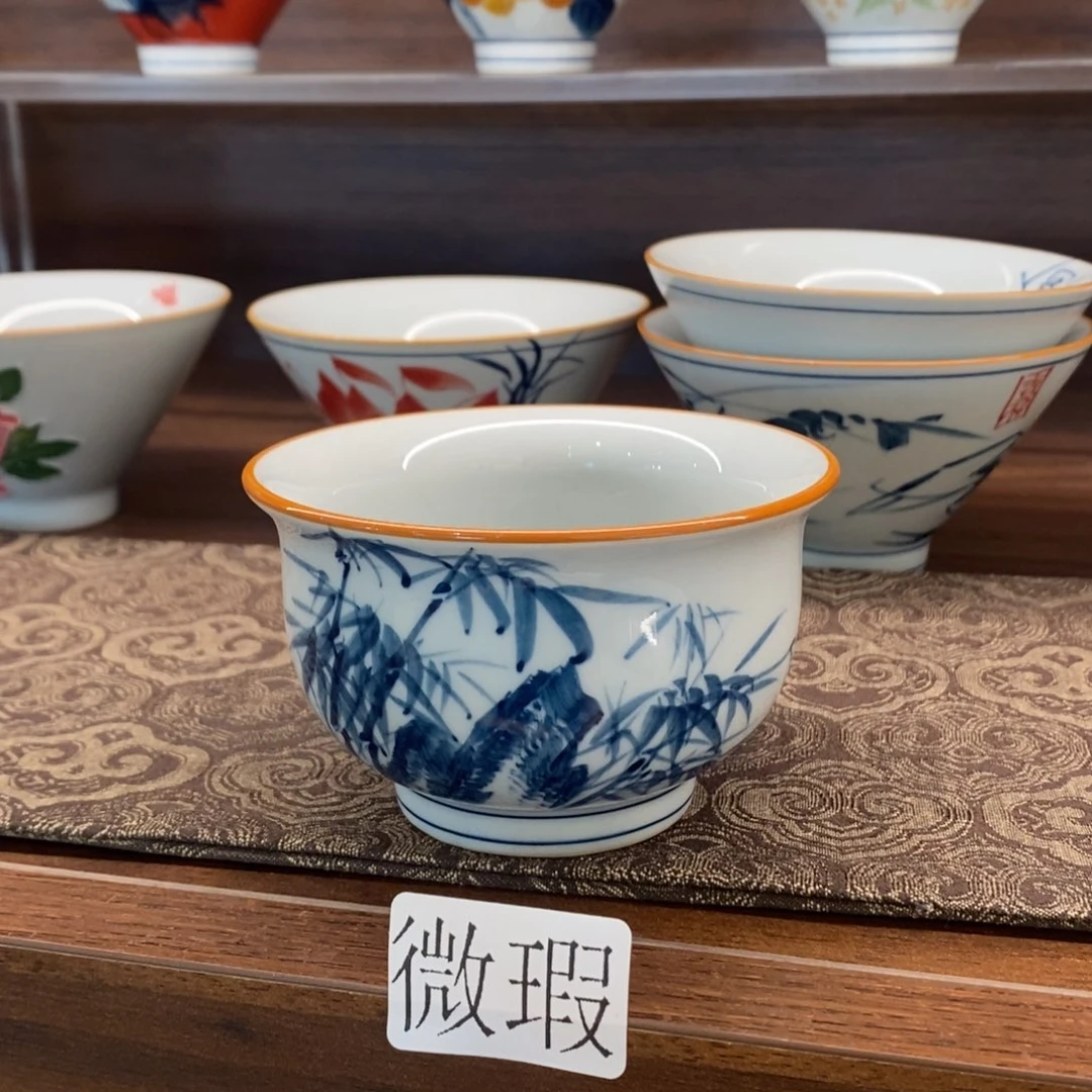 釉下彩老陶泥手工绘制