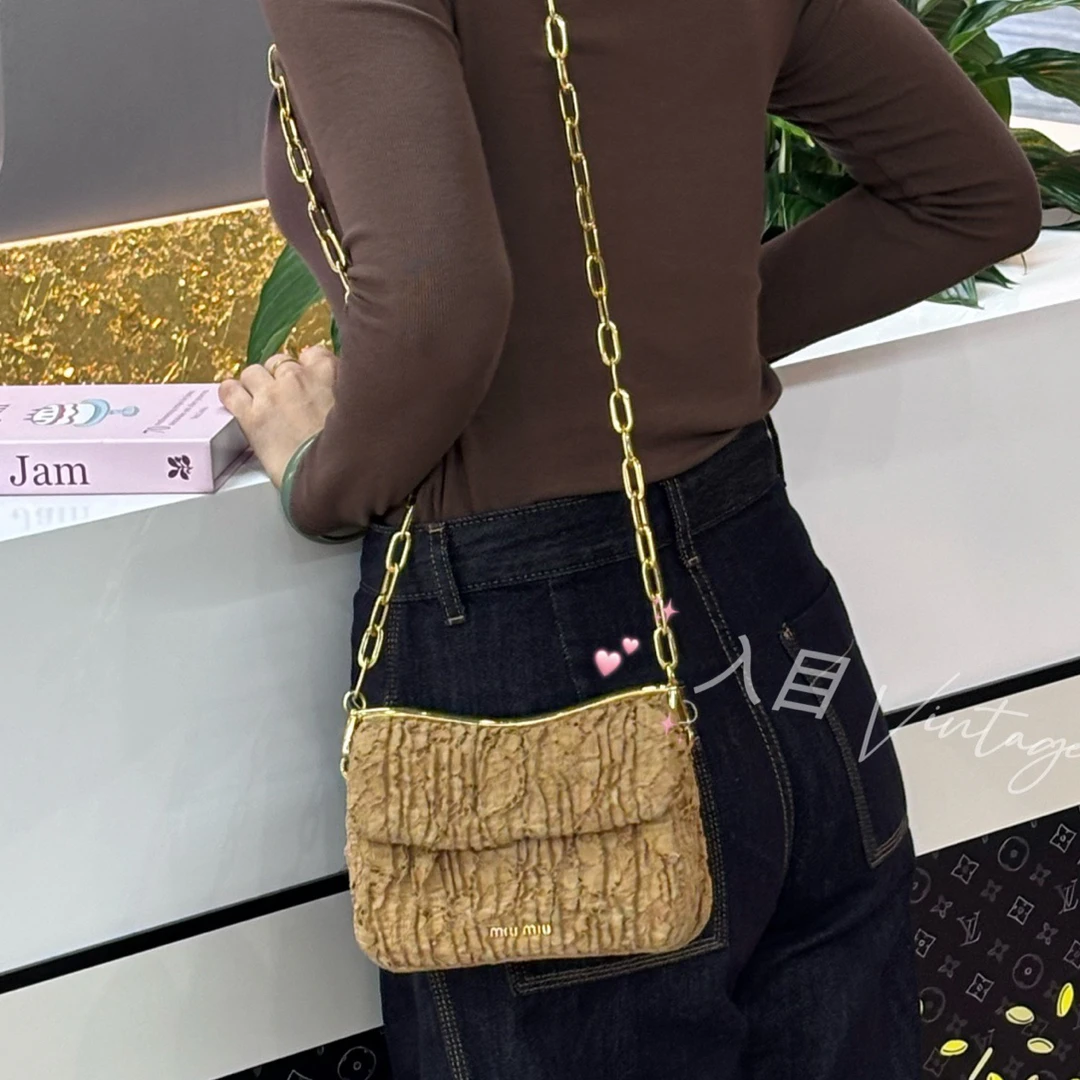 95新 MIU MIU/缪缪 入目 蕾丝双面复古斜挎包 87438