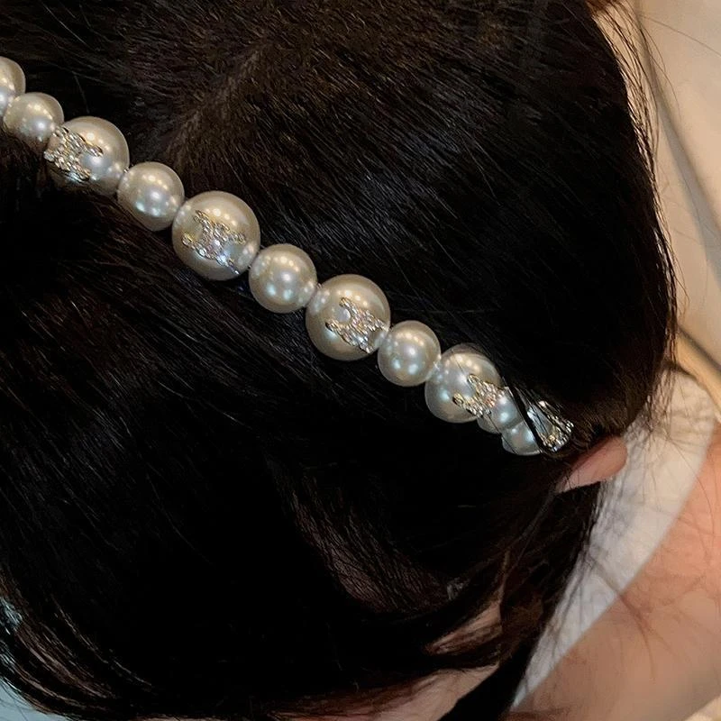 温柔发箍发卡高级感日韩发饰品爱丽丝甜梦复古百搭字母珍珠女头箍