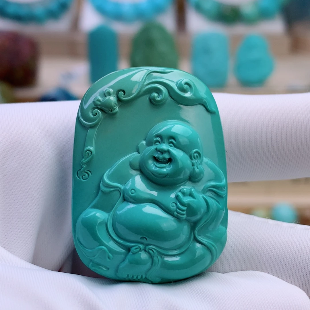 绿松石未镶嵌挂件