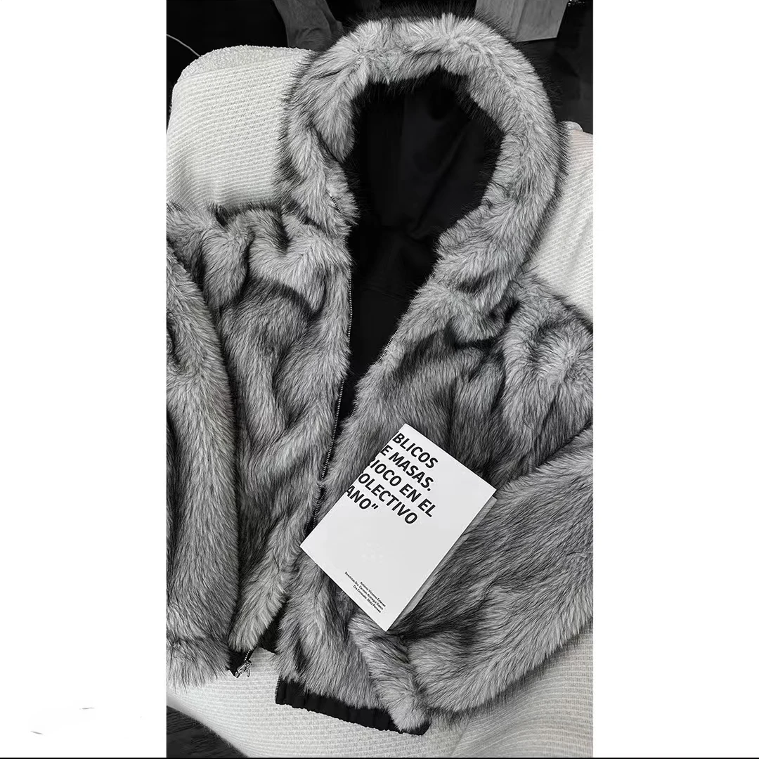 上衣208！纯色冬季原创高级感座山雕宽松连帽夹克外套拉链卫衣男