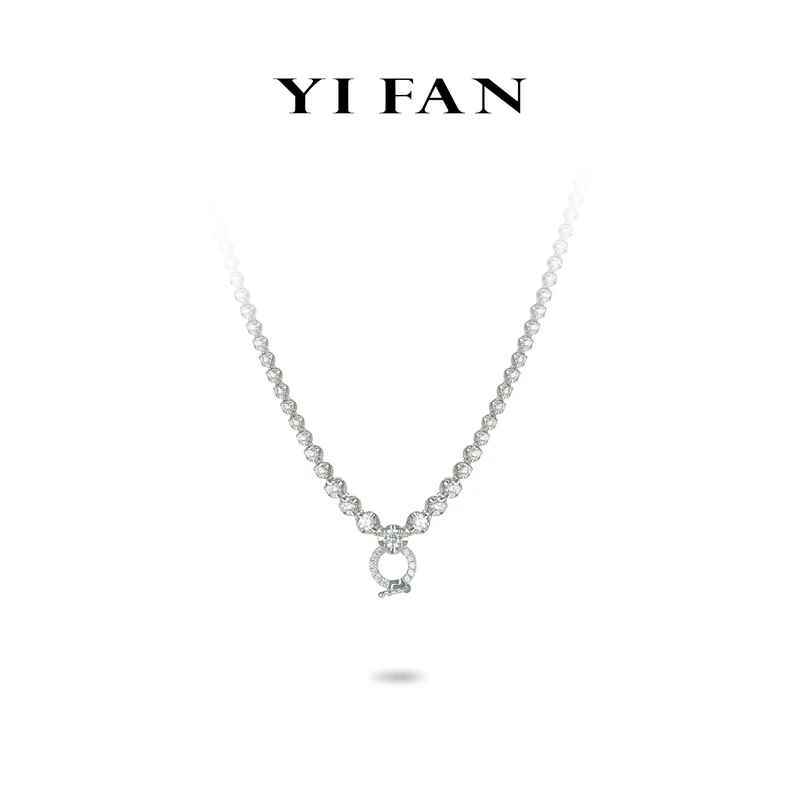 链子925银合成锆石 一梵  2041-设计师款简约皇冠气泡百搭链项链