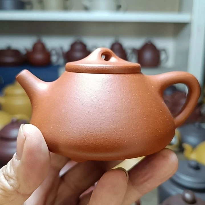 紫砂茶壶原矿红降坡子冶石瓢220cc半手工