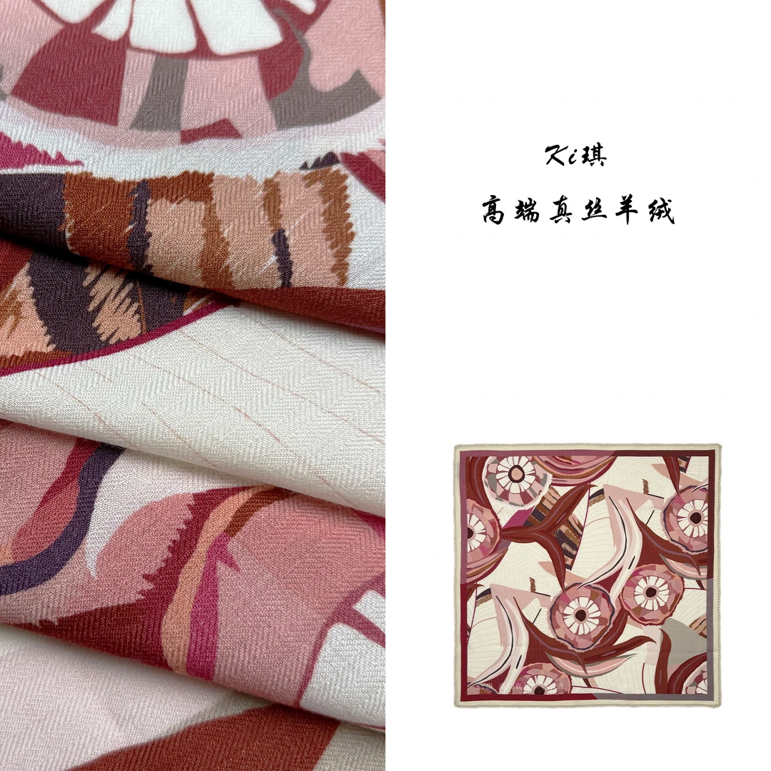 【多彩假期·70】复古艺术感100澳洲羊毛钩花边中方巾丝巾围巾围脖