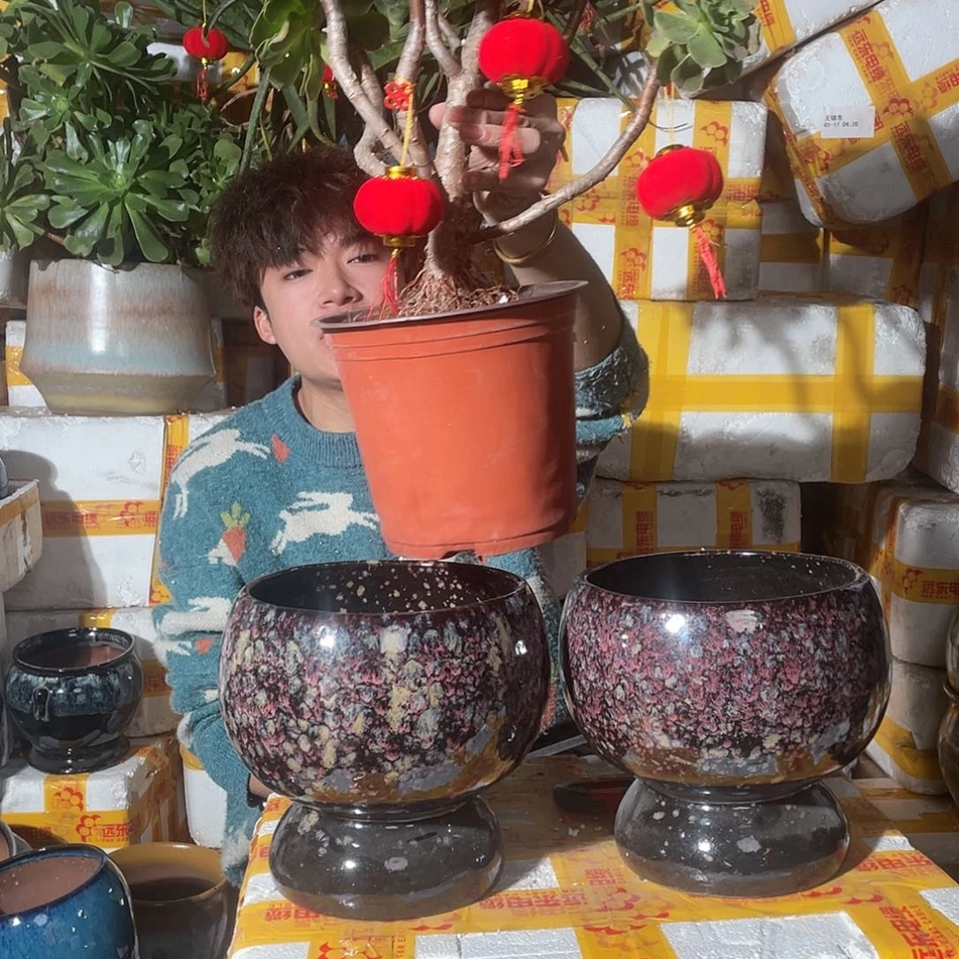 红陶宜兴紫砂花盆