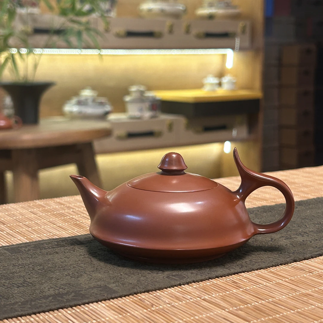 【将军壶】约120毫升原矿朱泥薄胎全手工潮州手拉壶功夫茶器具