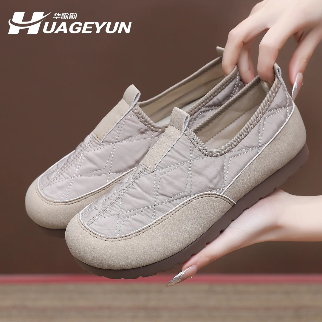 2025春秋季新款老北京布鞋女一脚蹬妈妈鞋时尚百搭休闲鞋平底女鞋