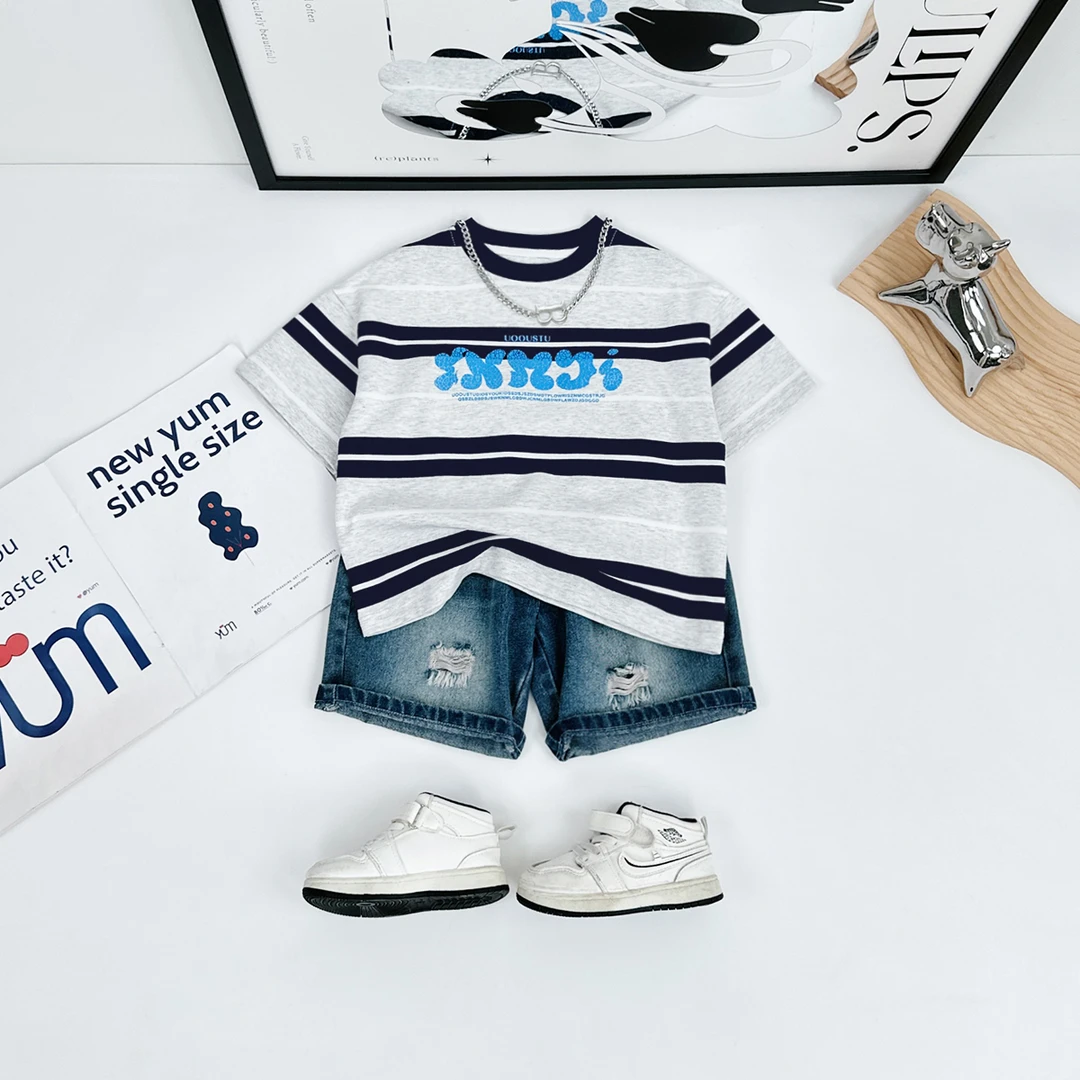 儿童短袖T恤夏季男童衣服夏装2025新款洋气S-HZ25164