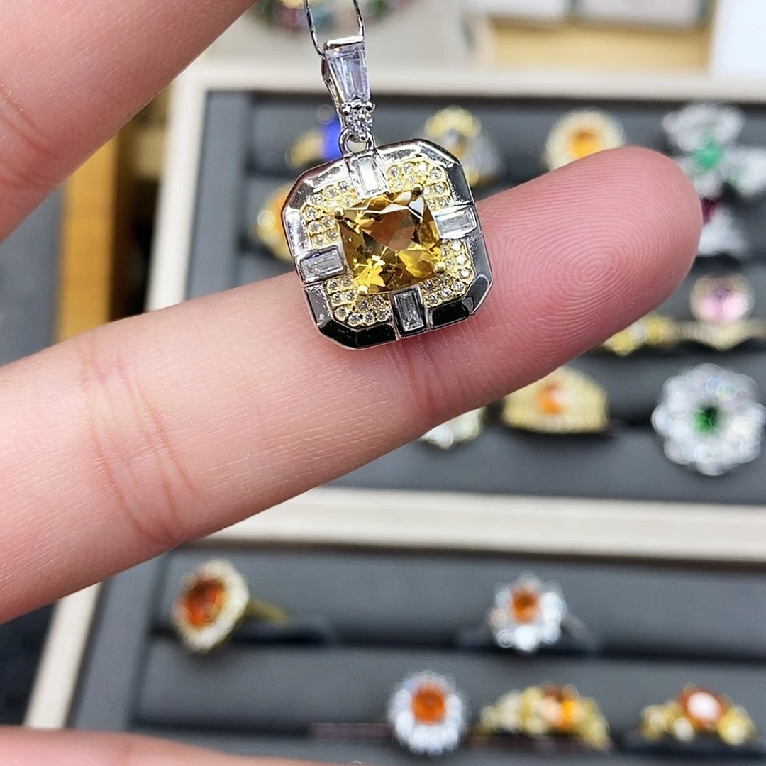 银S925镶嵌黄晶戒指