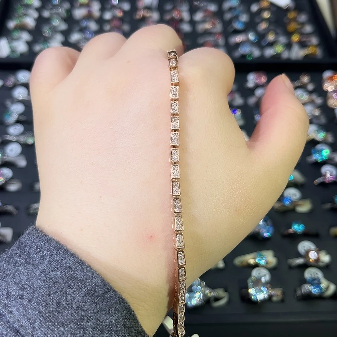 莫桑石非金属CL K枚蛇骨手链