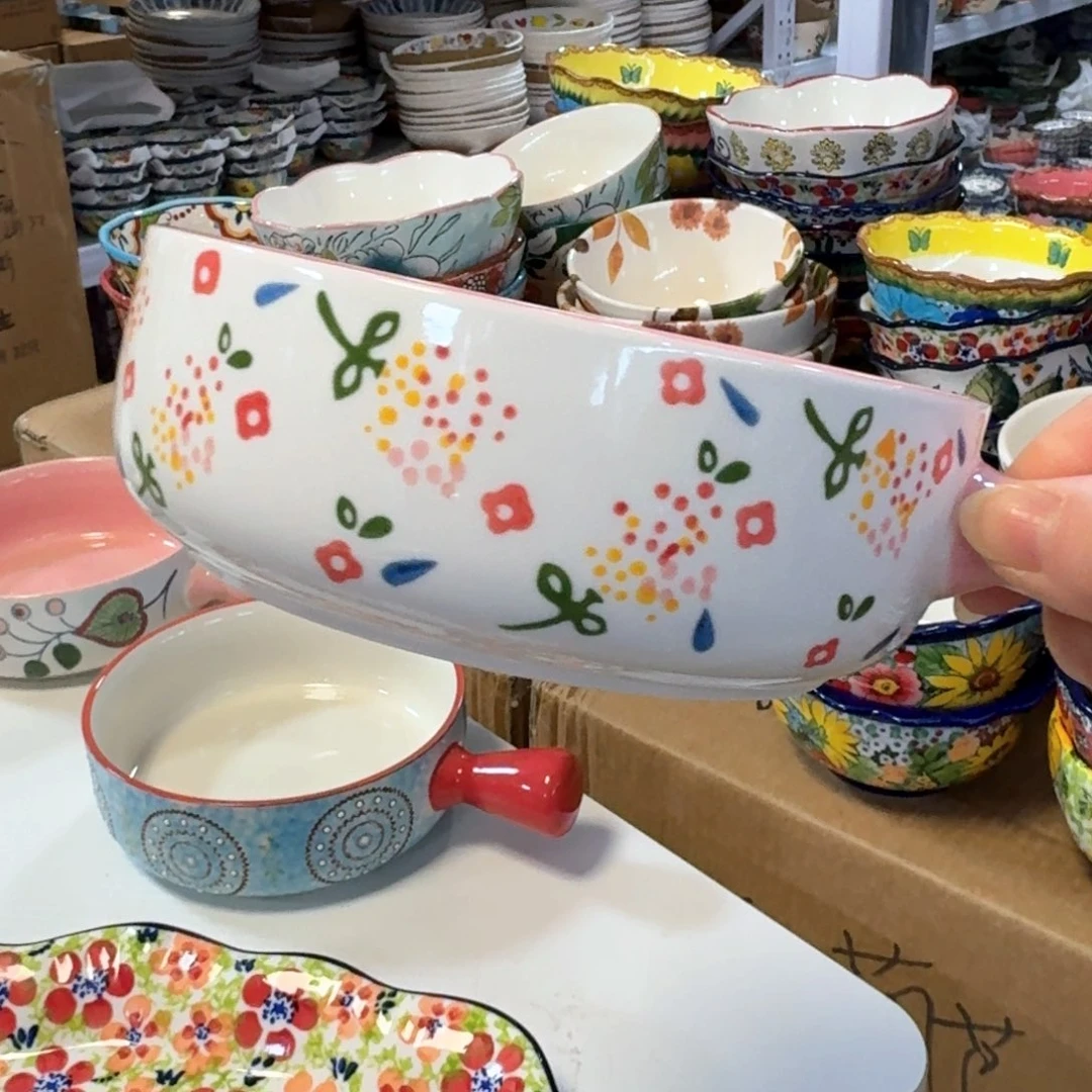 陶瓷6英寸手柄碗一只看图