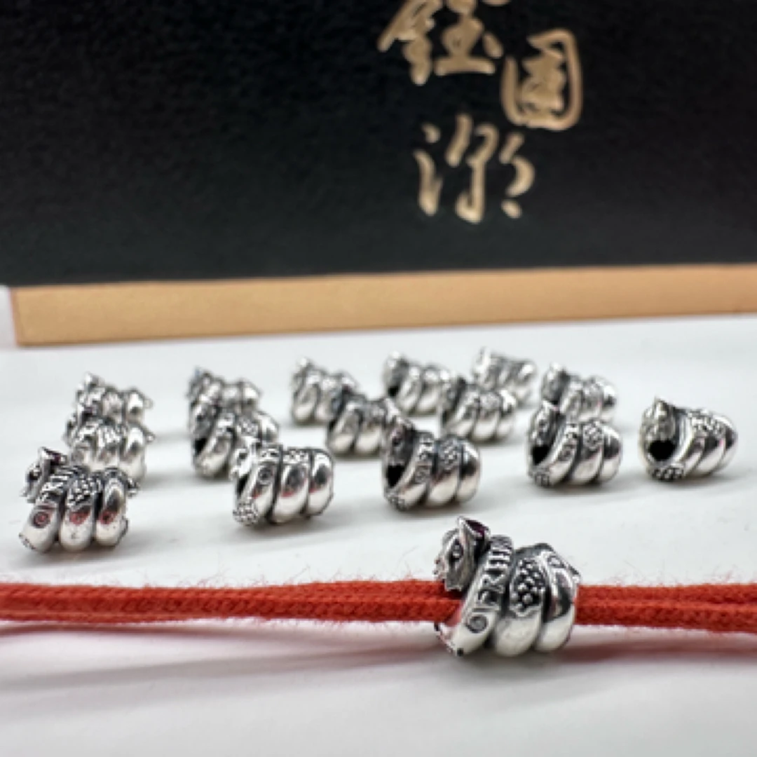 925银银制品 子鈺國潮出品银版金鳞客系列配饰「福瑞兽」线束侧挂