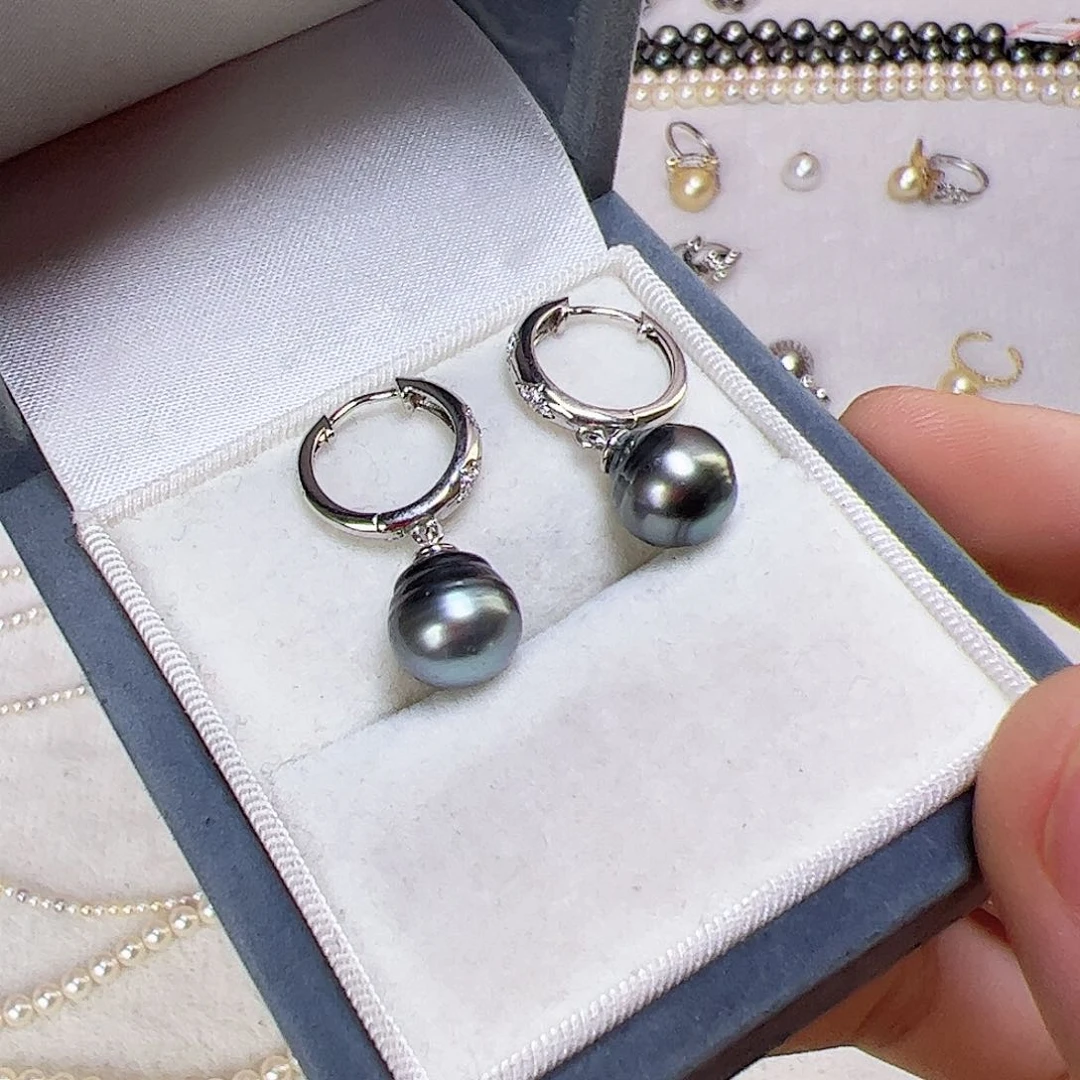 海水珍珠耳饰银S925镶嵌